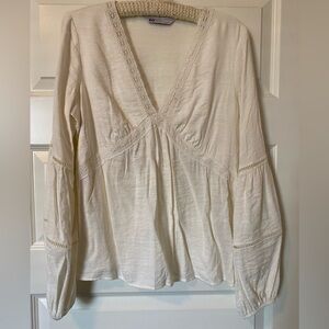 White Boho Peasant Top